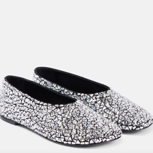 $1400 Magical Proenza Schouler Glove Embellished Leather Ballet Flats size 39
